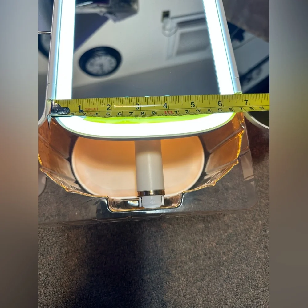 Folding Lighted Makeup Vanity Mirror/ Sunset Lamp, 1x 2X 3X Touch Control